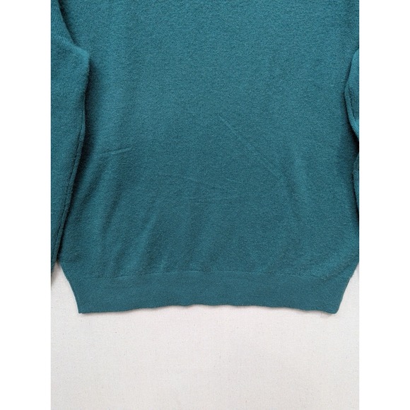 J. Crew 100% Cashmere Polo Shirt Mens Long Sleeve Green Casual Sweater Size L - Picture 8 of 15